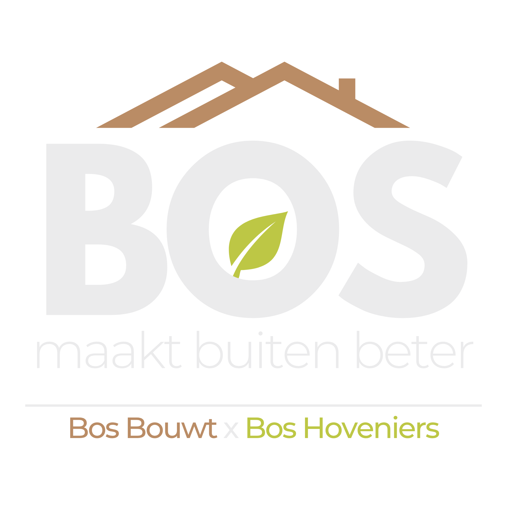 BOS maakt buiten beter — Bos Bouwt x Bos Hoveniers logo